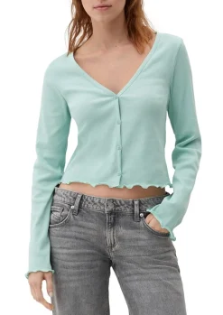 QS designed by T-Shirt mit Babylock-Saum S13 2132899
