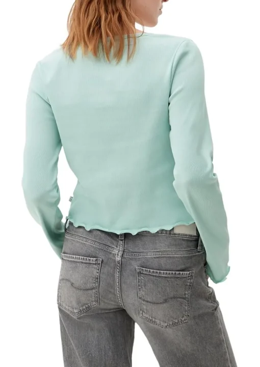 QS designed by T-Shirt mit Babylock-Saum S13 2132899
