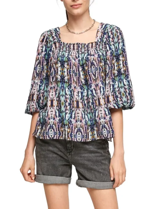 QS designed by Viskosebluse Muster rosa 2100015