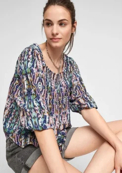 QS designed by Viskosebluse Muster rosa 2100015
