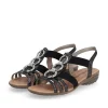 Remonte Damen Sandale Gummizug Schmuckelemente schwarz S14 R3605-02