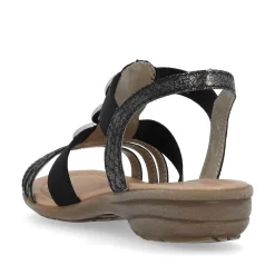 Remonte Damen Sandale Gummizug Schmuckelemente schwarz S14 R3605-02