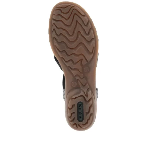 Remonte Damen Sandale Gummizug Schmuckelemente schwarz S14 R3605-02