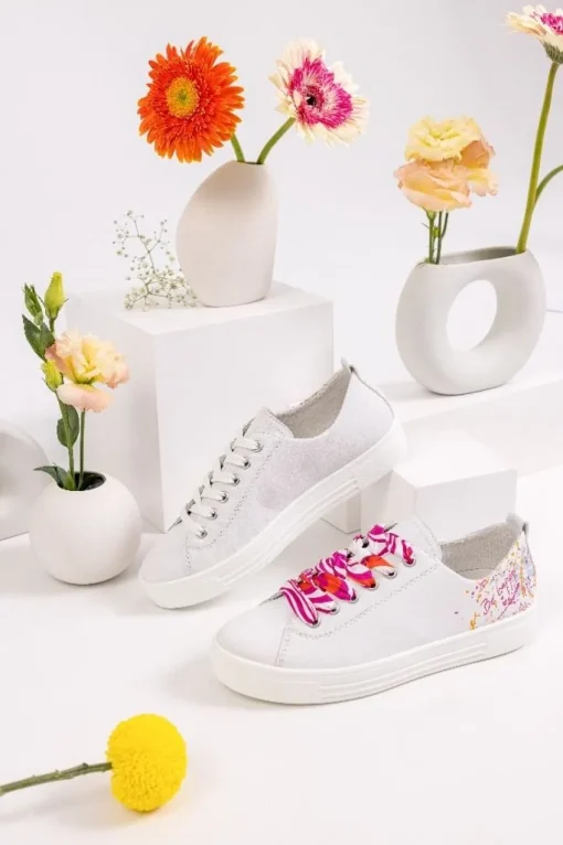 Remonte Damen Sneaker bunte Schnürsenkel weiß S12  D0900-82