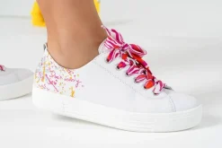 Remonte Damen Sneaker bunte Schnürsenkel weiß S12  D0900-82
