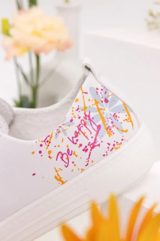 Remonte Damen Sneaker bunte Schnürsenkel weiß S12  D0900-82