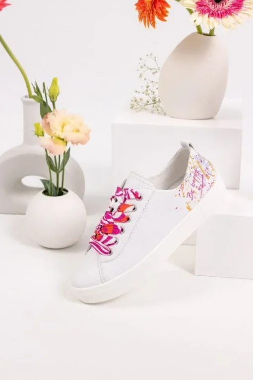 Remonte Damen Sneaker bunte Schnürsenkel weiß S12  D0900-82