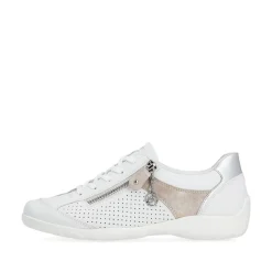 Remonte Damen Sneaker Leder Wechselfußbett metallic weiß S14 R3411-81