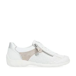 Remonte Damen Sneaker Leder Wechselfußbett metallic weiß S14 R3411-81