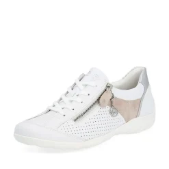 Remonte Damen Sneaker Leder Wechselfußbett metallic weiß S14 R3411-81