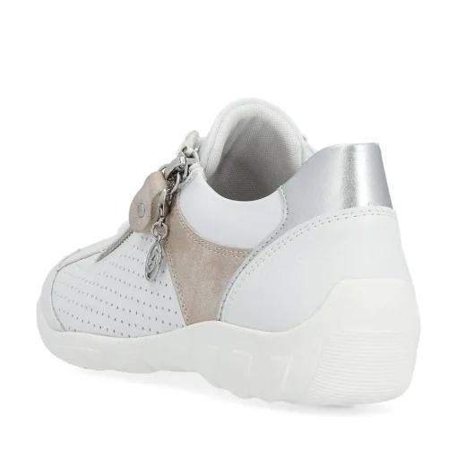 Remonte Damen Sneaker Leder Wechselfußbett metallic weiß S14 R3411-81
