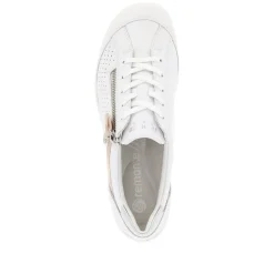 Remonte Damen Sneaker Leder Wechselfußbett metallic weiß S14 R3411-81