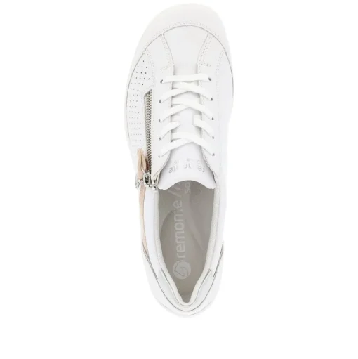 Remonte Damen Sneaker Leder Wechselfußbett metallic weiß S14 R3411-81