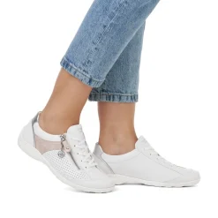 Remonte Damen Sneaker Leder Wechselfußbett metallic weiß S14 R3411-81