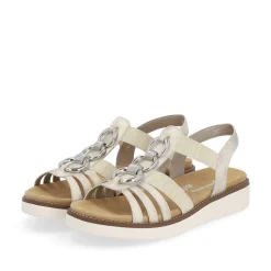 Remonte Sandale Wechselfußbett Schlupf Gummizug beige S14 D2073-60