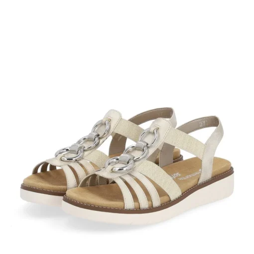 Remonte Sandale Wechselfußbett Schlupf Gummizug beige S14 D2073-60