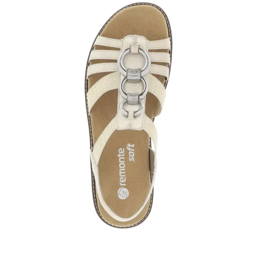 Remonte Sandale Wechselfußbett Schlupf Gummizug beige S14 D2073-60