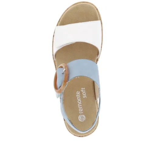 Remonte Sandale Wechselfußbett hellblau weiß S14 R6853-10