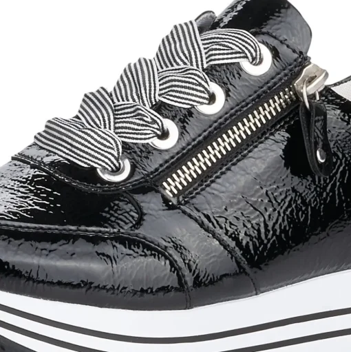 Remonte Sneaker Leder Reißverschluss schwarz softfoam D1302-02
