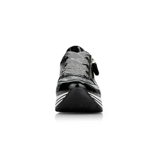 Remonte Sneaker Leder Reißverschluss schwarz softfoam D1302-02