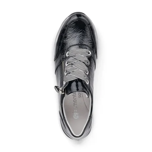 Remonte Sneaker Leder Reißverschluss schwarz softfoam D1302-02