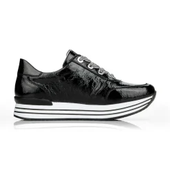 Remonte Sneaker Leder Reißverschluss schwarz softfoam D1302-02
