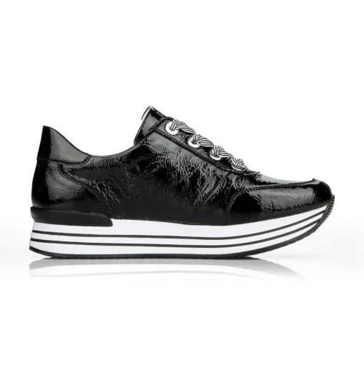 Remonte Sneaker Leder Reißverschluss schwarz softfoam D1302-02