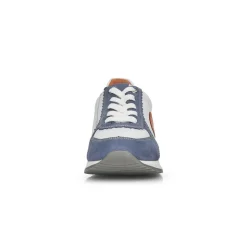 Remonte Sneaker Schnürer Leder blau kombi softfoam Wechselfußbett  R2527-15