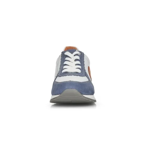 Remonte Sneaker Schnürer Leder blau kombi softfoam Wechselfußbett  R2527-15