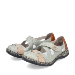 Rieker Antistress Damen Ballerina Klettverschluss Riemchen grün S13 46368-52