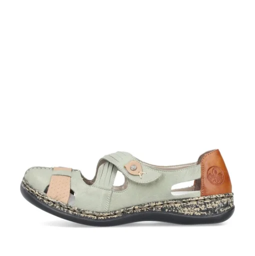 Rieker Antistress Damen Ballerina Klettverschluss Riemchen grün S13 46368-52