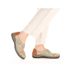 Rieker Antistress Damen Ballerina Klettverschluss Riemchen grün S13 46368-52