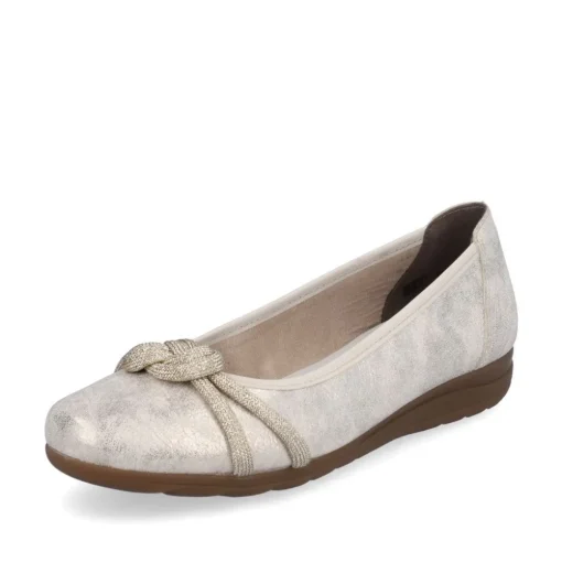 Rieker Antistress Damen Ballerina Knoten- Detail gold S13 L9368-60