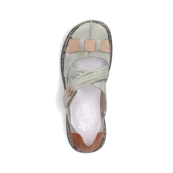 Rieker Antistress Damen Ballerina Klettverschluss Riemchen grün S13 46368-52
