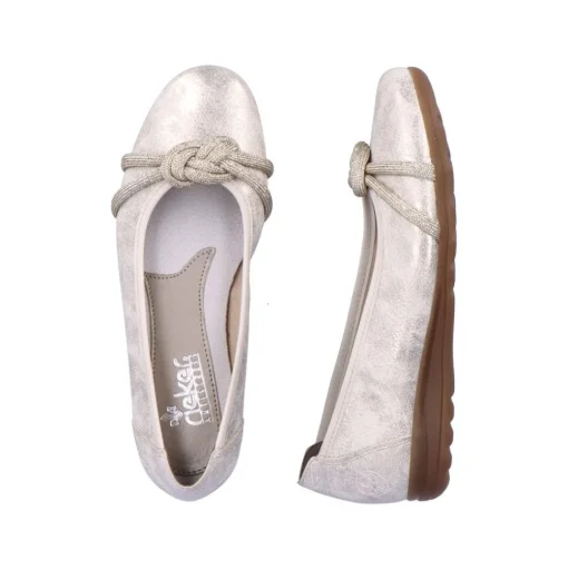 Rieker Antistress Damen Ballerina Knoten- Detail gold S13 L9368-60
