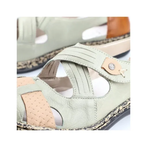 Rieker Antistress Damen Ballerina Klettverschluss Riemchen grün S13 46368-52
