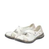 Rieker Antistress Damen Slipper  Riemchenschuh Sandale  Leder Klettverschluss weiß S12 46367-80