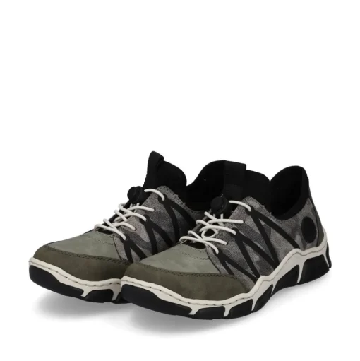Rieker Antistress Damen Schlupfschuh Slipper sportlich Schnellschnürung grün S13 L0657-54