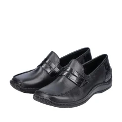Rieker Antistress Damen Slipper Schlupfschuh Leder schwarz S22  L1752-00