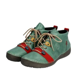 Rieker Antistress Damen Schnürschuh mehrfarbige Ösen grün S23  52507-52