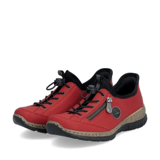 Rieker Antistress Damen Slipper Schnellschnürung rot S24 N3267-33