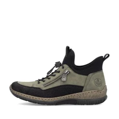 Rieker Antistress Damen Slipper High  Schnellschnürung grün S24 N32G3-54