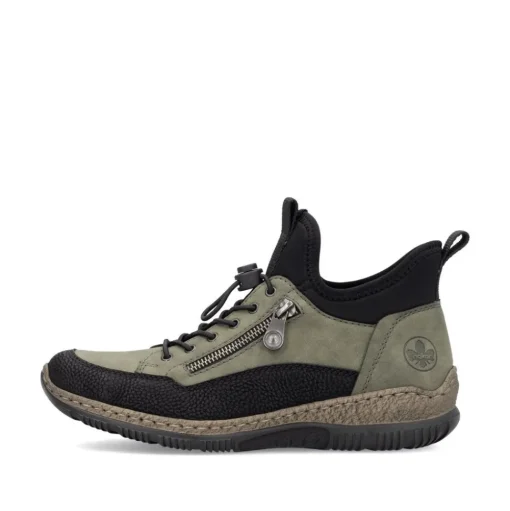 Rieker Antistress Damen Slipper High  Schnellschnürung grün S24 N32G3-54