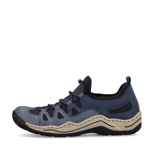 Rieker Antistress Damen Slipper sportlich herausnehmbarer Decksohle blau S13 L0546-14