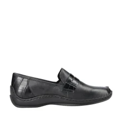 Rieker Antistress Damen Slipper Schlupfschuh Leder schwarz S22  L1752-00