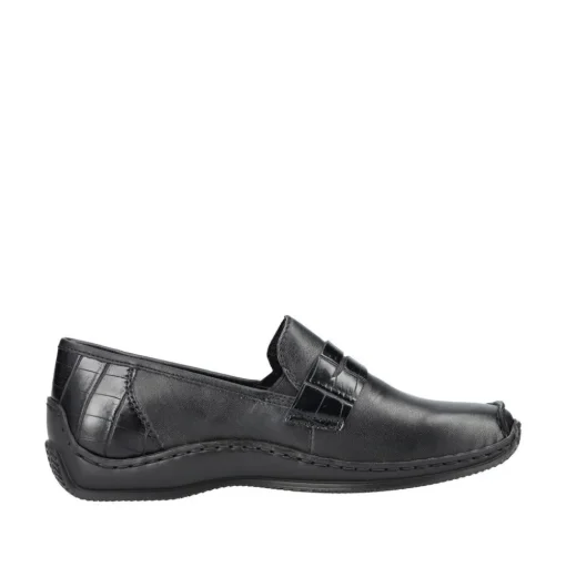 Rieker Antistress Damen Slipper Schlupfschuh Leder schwarz S22  L1752-00