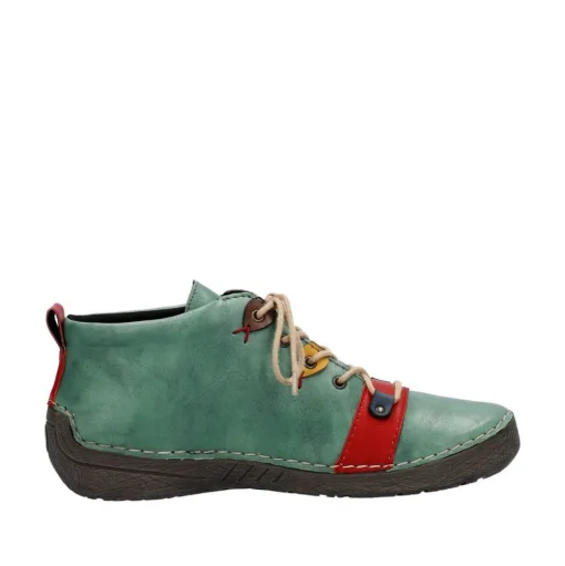 Rieker Antistress Damen Schnürschuh mehrfarbige Ösen grün S23  52507-52