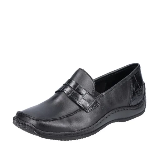 Rieker Antistress Damen Slipper Schlupfschuh Leder schwarz S22  L1752-00