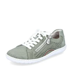 Rieker Antistress Damen Schnürschuh Sneaker Leder Lochmuster Reißverschluss grün S13 52824-52