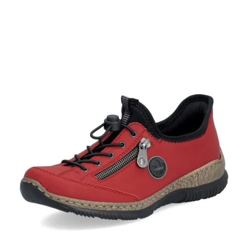 Rieker Antistress Damen Slipper Schnellschnürung rot S24 N3267-33